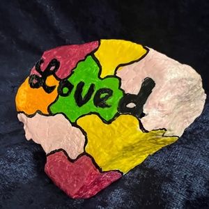 Hand painted rock. 3.25 x 3.25 in